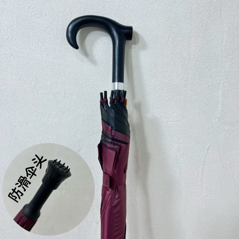 Dugi kišobran s automatskim otvaranjem, 8 vlaknastih rebara, vlaknasti štap, plastična drška, 190T tkanina, otporan na vjetar i kišu, moguć tisk loga, promotivni poklon