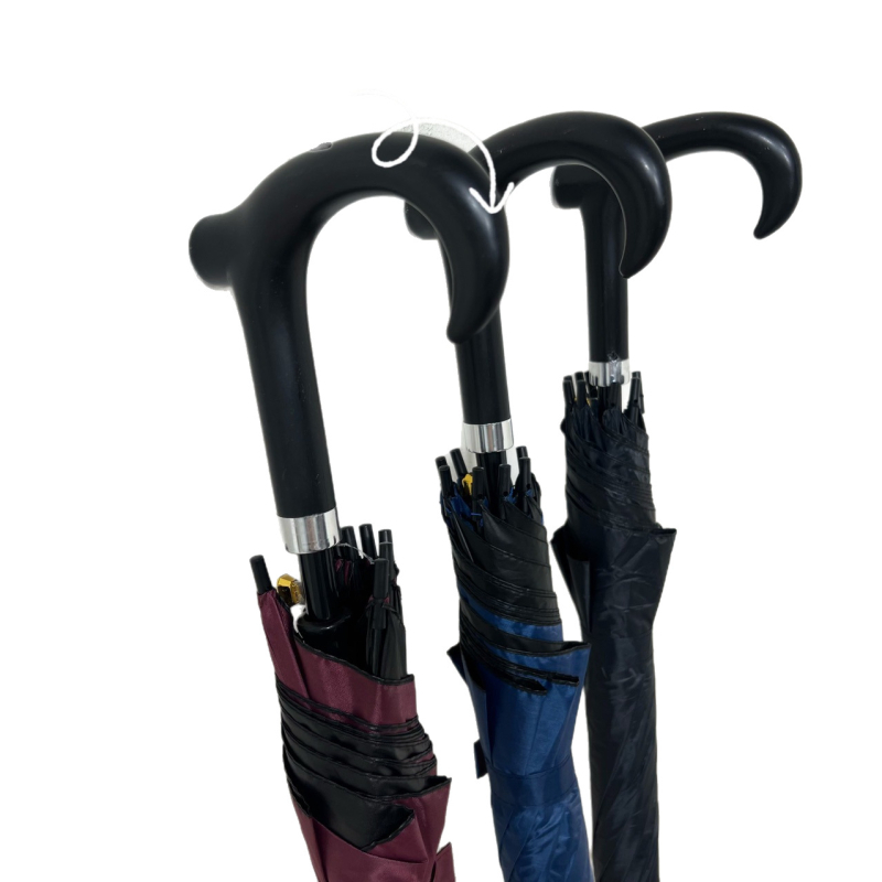 Dugi kišobran s automatskim otvaranjem, 8 vlaknastih rebara, vlaknasti štap, plastična drška, 190T tkanina, otporan na vjetar i kišu, moguć tisk loga, promotivni poklon