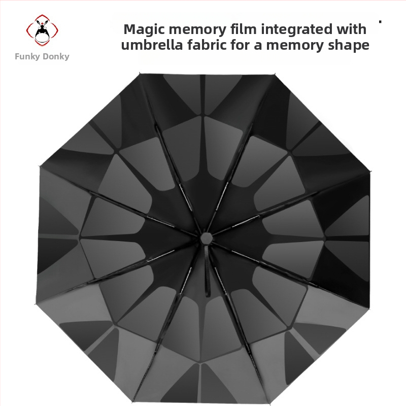 Umbrelă cu deschidere și închidere automate, 8 arce din aluminiu, design pliant în trei secțiuni, protecție UV, țesătură 190T