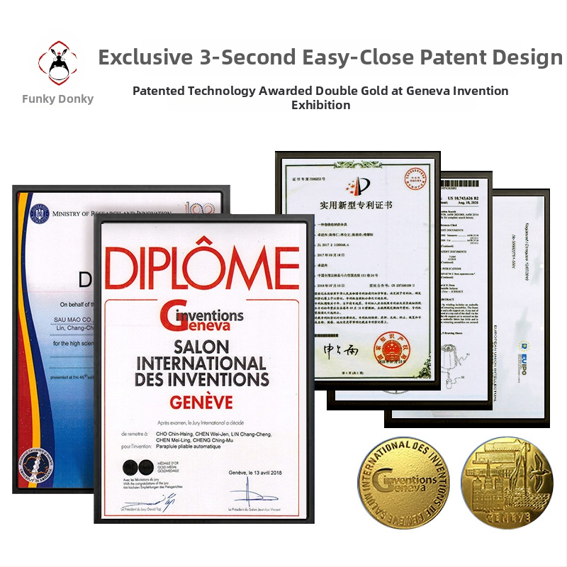 Umbrelă cu deschidere și închidere automate, 8 arce din aluminiu, design pliant în trei secțiuni, protecție UV, țesătură 190T