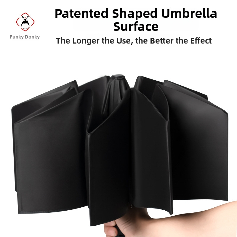 Umbrelă cu deschidere și închidere automate, 8 arce din aluminiu, design pliant în trei secțiuni, protecție UV, țesătură 190T