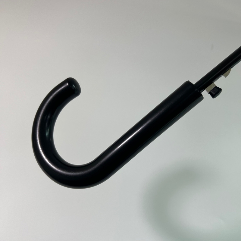 Umbrelă transparentă din material POE, mâner lung, brațe și țevi din oțel, deschidere semi-automat