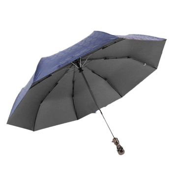 Trostrano sklopivi kišobran s 8 rebara, automatsko otvaranje, čelična osovina i ručka, Impact Cloth tkanina, mogućnost tiskanja loga