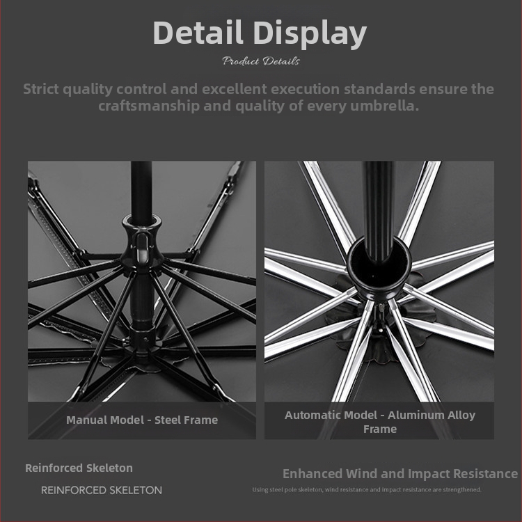 Reklamni kišobran s otiskom logotipa, tkanina Vinyl 190t, rebra od vlakana, aluminijski štap, automatsko otvaranje