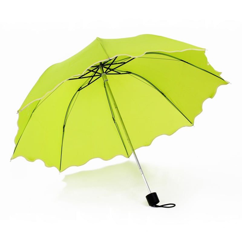 Umbrelă cu formă de iepuraș desenat, pliabilă în trei, cu logo personalizat, cadru din oțel cu 6 brațe, țesătură Impact Cloth 190T, deschidere și închidere manuală