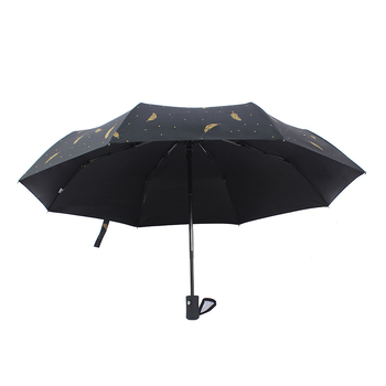 Automatska trokrilna kišobran s minimalističkim dizajnom, 8 rebara, željezni okvir i drška, UPF 50+, tkanina Impact Cloth 210t
