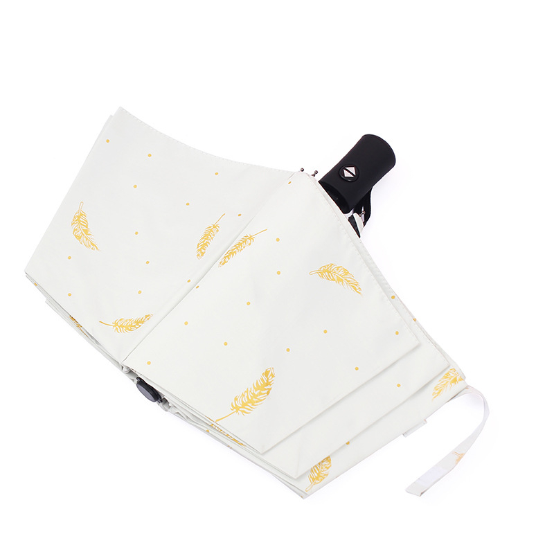 Automatska trokrilna kišobran s minimalističkim dizajnom, 8 rebara, željezni okvir i drška, UPF 50+, tkanina Impact Cloth 210t