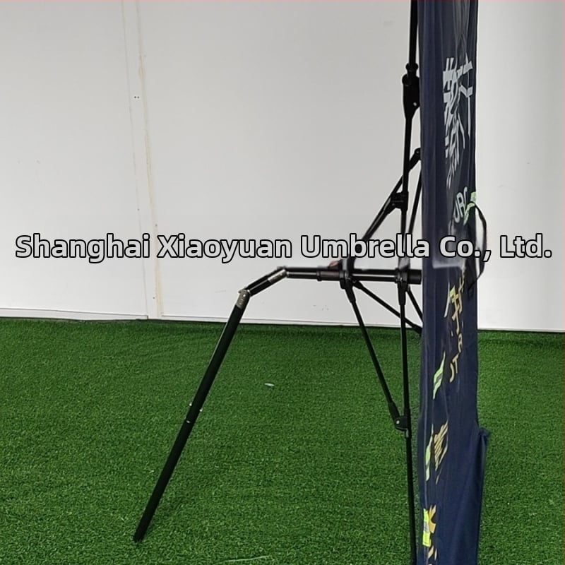 Preklopna barijera u kišobrana s 4 rebara, poliester tkanina, središnja šipka od čelika i aluminijska ručka