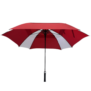 Fengyuqing golf kišobran, kvadratni dvostruki otporan na vjetar, automatsko otvaranje, duga drška, ravna šipka, prilagođeni logotip