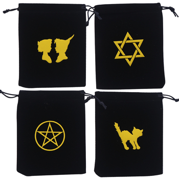 Torba za tarot karte s dizajnom pentagrama, flanelna vrećica za pohranu karata