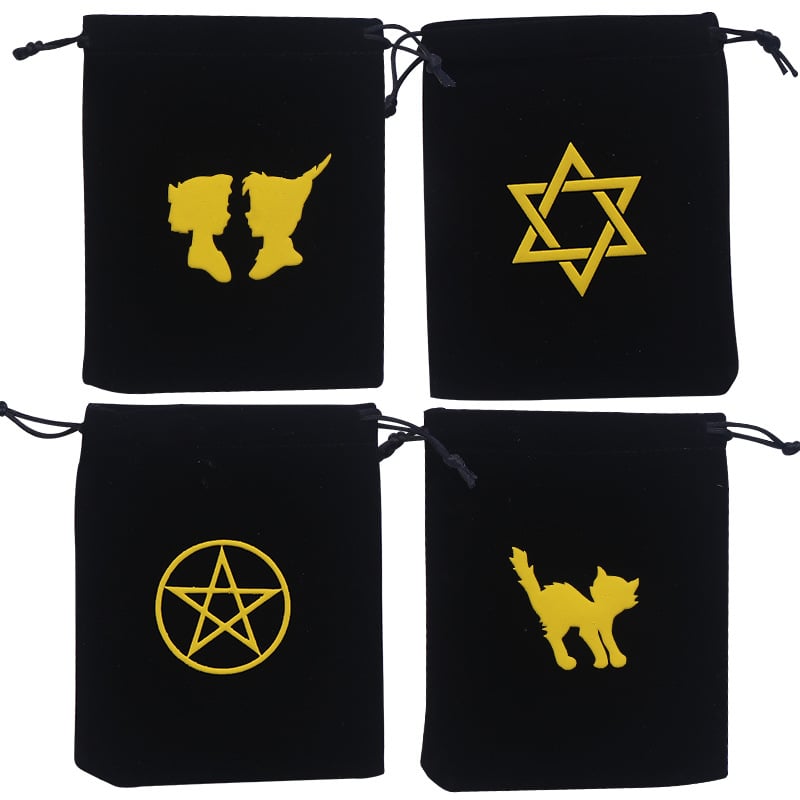 Torba za tarot karte s dizajnom pentagrama, flanelna vrećica za pohranu karata