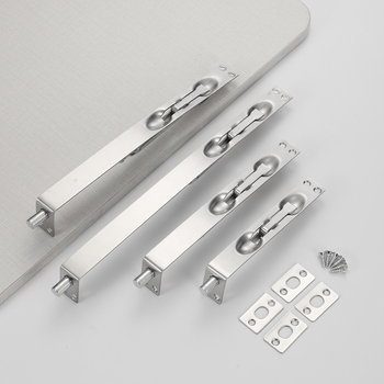 L-tip skriveni čep za vrata, od nehrđajućeg čelika, mat završna obrada (Double-hole concealed bolt; F-type latch; Stainless steel; Brushed finish; New Chinese style)