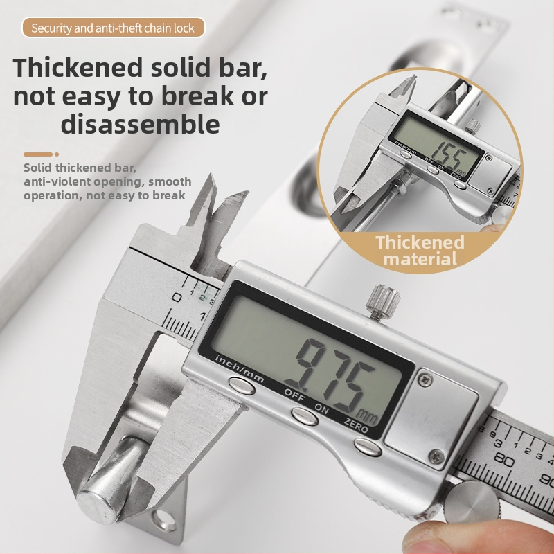 L-tip skriveni čep za vrata, od nehrđajućeg čelika, mat završna obrada (Double-hole concealed bolt; F-type latch; Stainless steel; Brushed finish; New Chinese style)