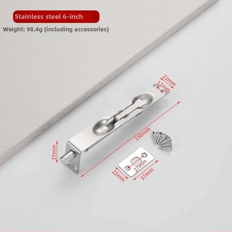 L-tip skriveni čep za vrata, od nehrđajućeg čelika, mat završna obrada (Double-hole concealed bolt; F-type latch; Stainless steel; Brushed finish; New Chinese style)