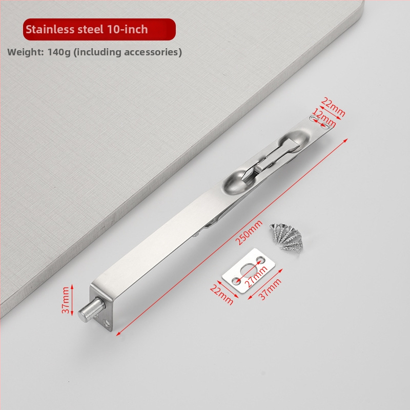 L-tip skriveni čep za vrata, od nehrđajućeg čelika, mat završna obrada (Double-hole concealed bolt; F-type latch; Stainless steel; Brushed finish; New Chinese style)