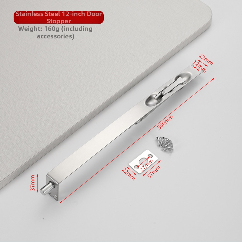 L-tip skriveni čep za vrata, od nehrđajućeg čelika, mat završna obrada (Double-hole concealed bolt; F-type latch; Stainless steel; Brushed finish; New Chinese style)