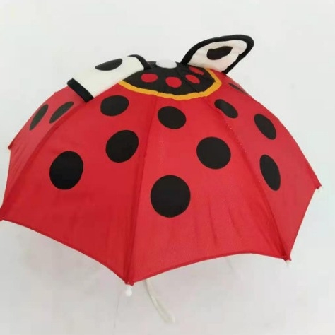 Dječji 3D kišni kišobran s oblikom životinjskih ušiju, karikaturni dizajn, najlonska navlaka 190T, 6 rebara od vlakna, čelična šipka, plastična ručka, ručno otvaranje