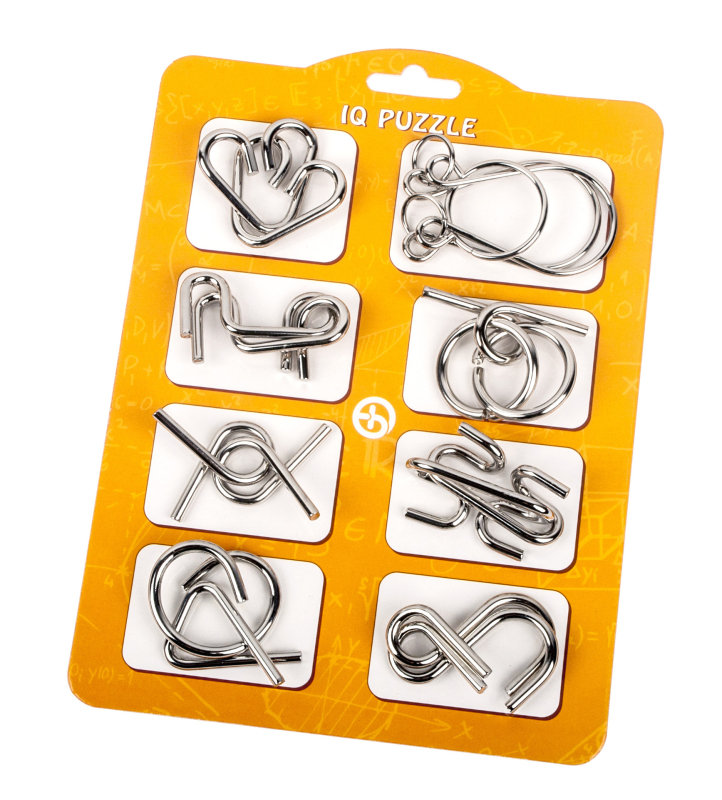 Puzzle od devet lanaca, metalni osmerodjelni set, za uzrast 7–14 godina, mogućnost uzorka prilagodbe