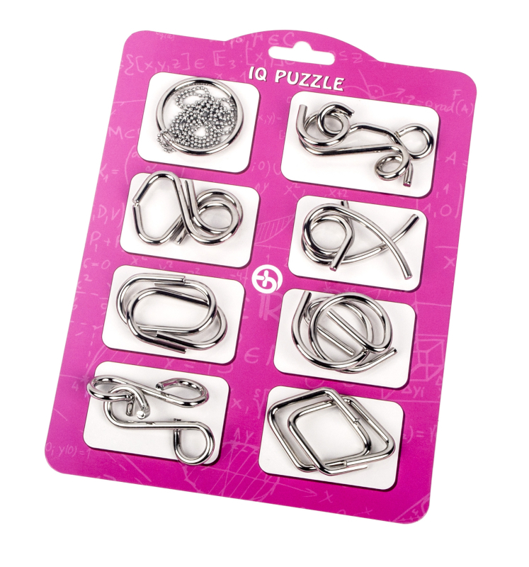 Puzzle od devet lanaca, metalni osmerodjelni set, za uzrast 7–14 godina, mogućnost uzorka prilagodbe