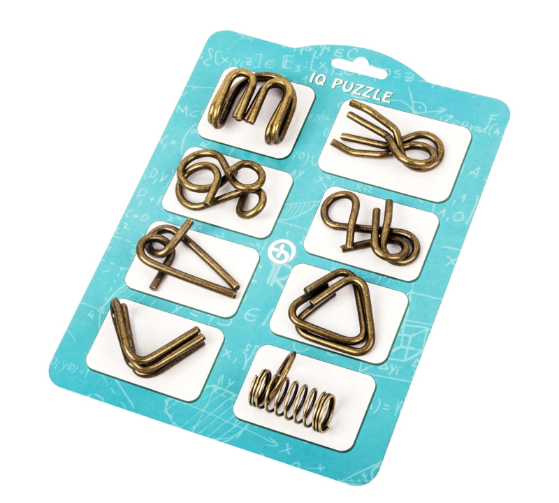 Puzzle od devet lanaca, metalni osmerodjelni set, za uzrast 7–14 godina, mogućnost uzorka prilagodbe