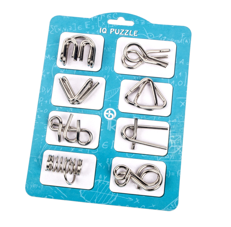 Puzzle od devet lanaca, metalni osmerodjelni set, za uzrast 7–14 godina, mogućnost uzorka prilagodbe