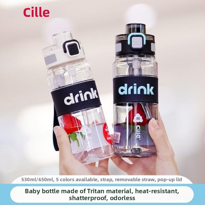 Tritan čaša za vodu za djecu – velik kapacitet, prijenosna, za piće izravno, otporna na padove, sportska čaša