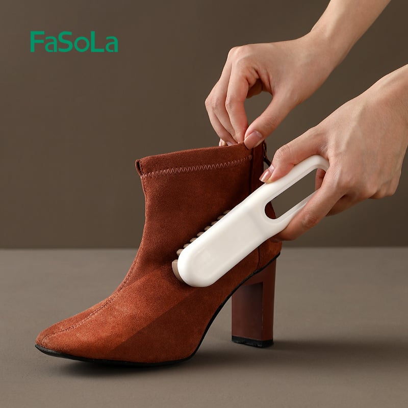 Četka za cipele od velura s mekanim vlaknima (PP, TPR; FaSoLa; njega cipala; moderni minimalistički dizajn)