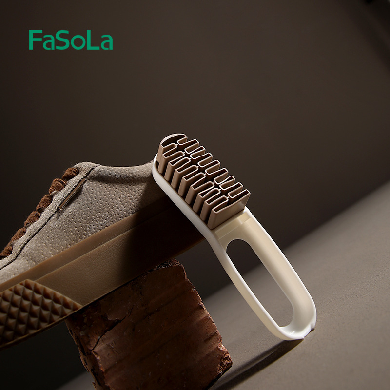 Četka za cipele od velura s mekanim vlaknima (PP, TPR; FaSoLa; njega cipala; moderni minimalistički dizajn)