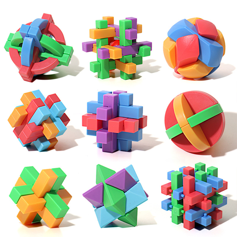 Пъзел с ключалка Лу Бан (Kongming Lock) – ABS, образователен, заключване и решаване на пъзели, възраст 7–14 г, персонализиране по изображение