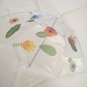 Dječji prozirni kišobran s 8 metalnih rebara, aluminijska šipka, ručno otvaranje i zatvaranje, mogućnost ispisa logotipa i prilagodbe