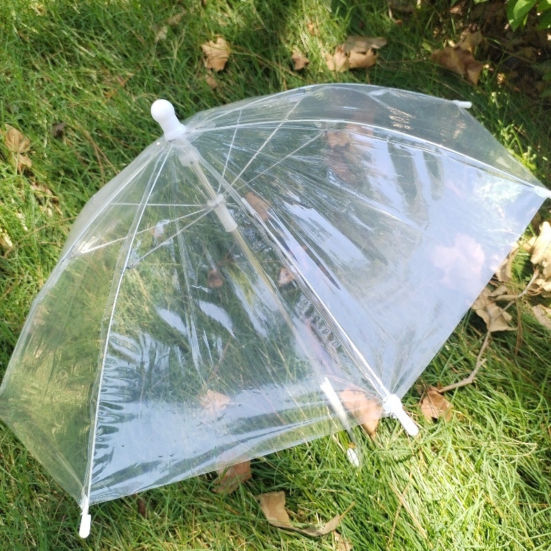 Dječji prozirni kišobran s 8 metalnih rebara, aluminijska šipka, ručno otvaranje i zatvaranje, mogućnost ispisa logotipa i prilagodbe