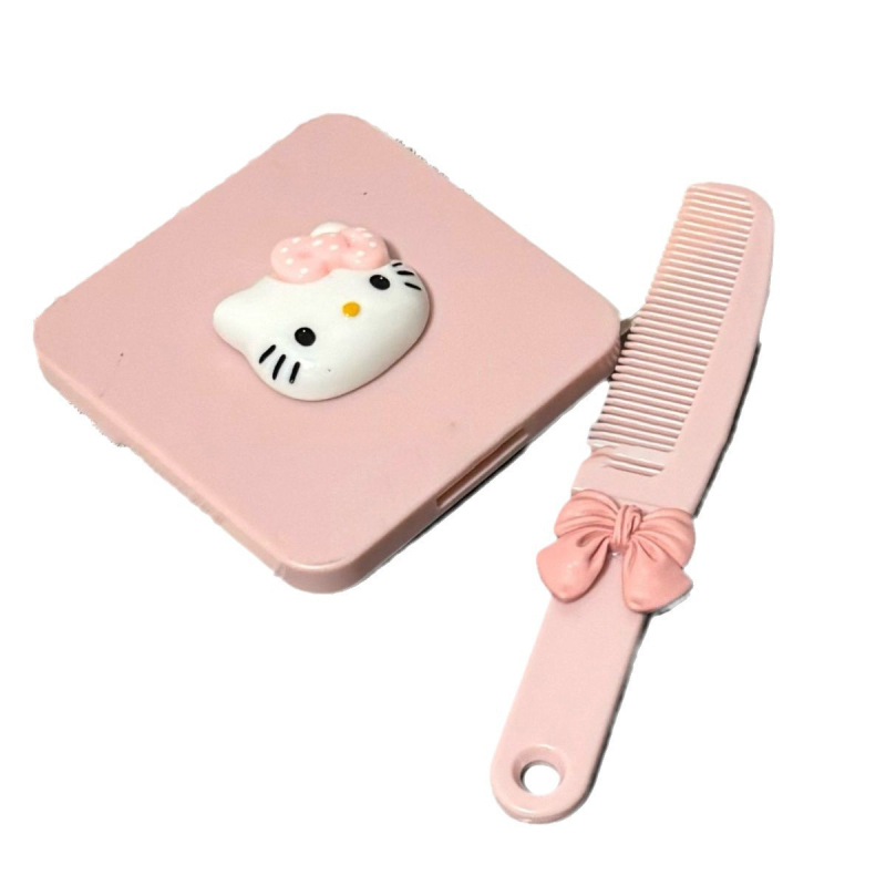 Češalj za kosu od ABS plastike, 2-u-1 ogledalo i češalj, prijenosni, za njegu kose i masažu