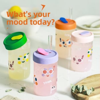 Staklena čaša sa slamkom za ured – odrasli – Marka: Other – Uvoz: Ne – Poklon: Ne