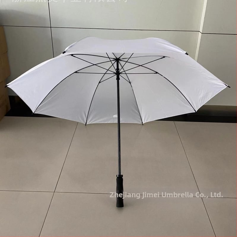 Golf kišobran s vlaknastim okvirom i šipkom od vlakana, EVA držač, 8 rebara, ručno otvaranje, poliester 190T