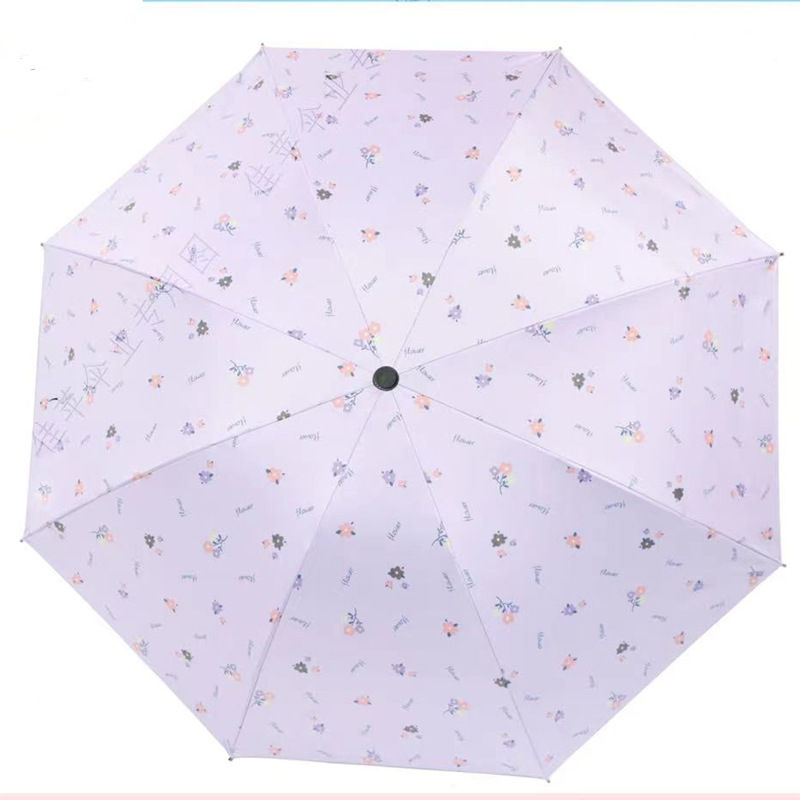 Suncana parasol s malim cvjetnim uzorkom, 8 metalnih rebara, tkanina 170T s vinilnim premazom, ručno otvaranje i zatvaranje, UPF iznad 30