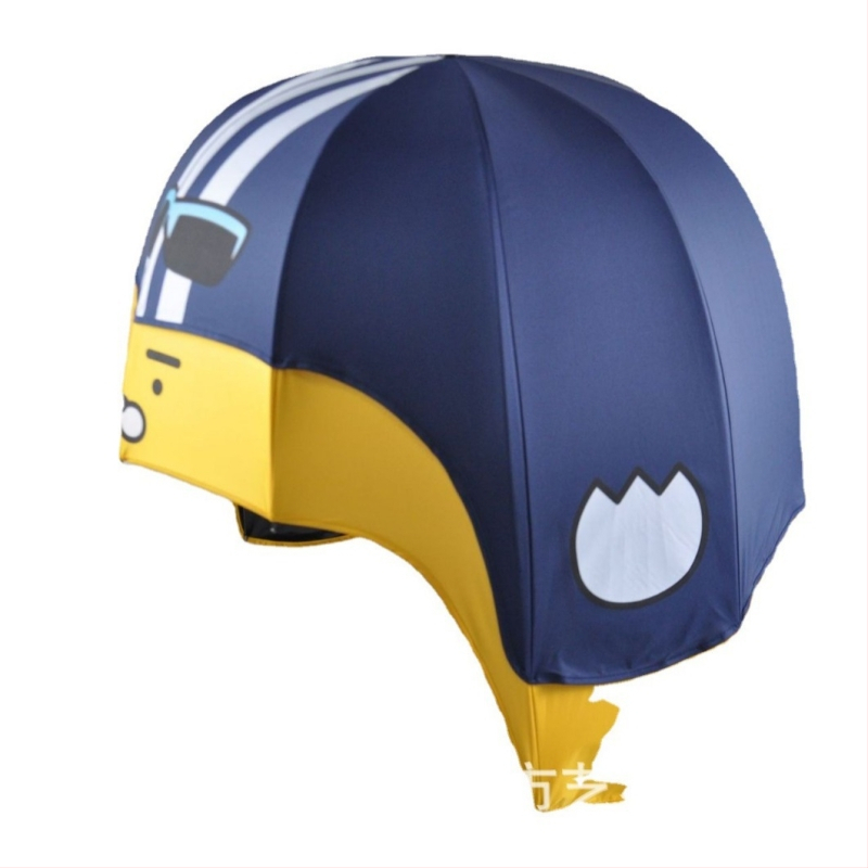 Dvostruki kišobran s kaciga stilom za odrasle, zaštita od sunca, okvir s 10 krakova od vlakna, željezni vrat, EVA držač, ručno otvaranje/zatvaranje, prilagodljivo