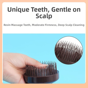 Drevená šampónová kefka na masáž pokožky hlavy a hlboké čistenie mokrých vlasov