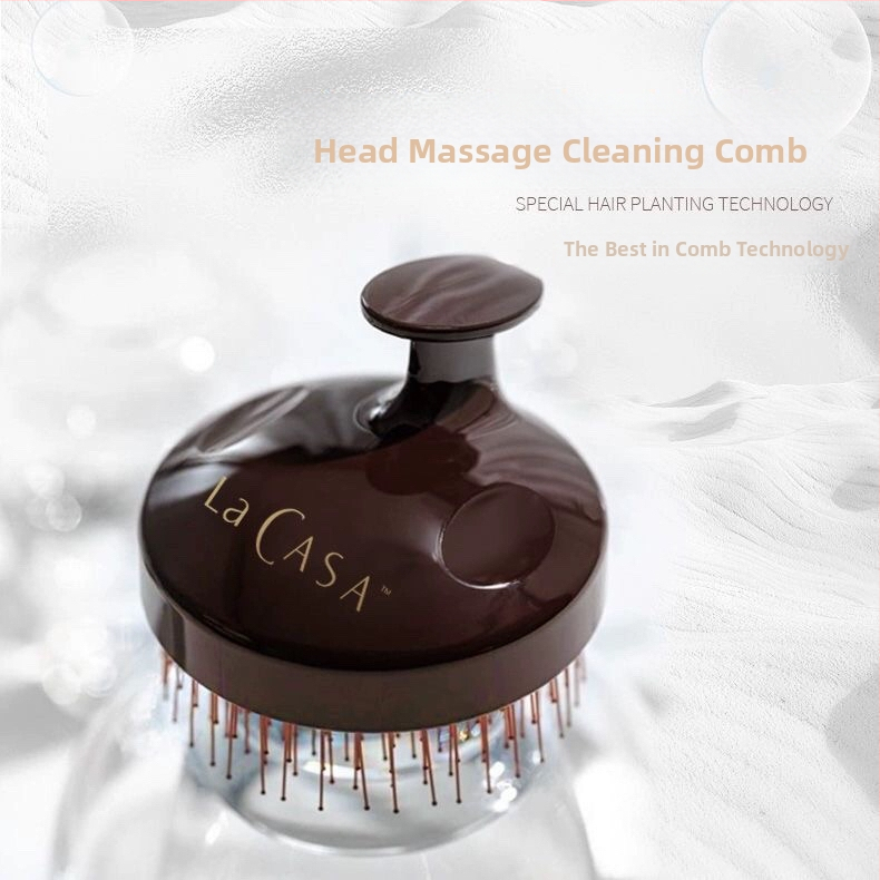 Drevená šampónová kefka na masáž pokožky hlavy a hlboké čistenie mokrých vlasov