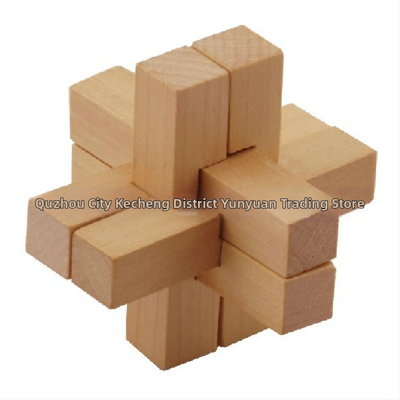 Drvena Kongming Lock slagalica kutija - retro trostruko otvaranje, mentalna zagonetka za bijeg (Porijeklo: Zhejiang · Materijal: Drvo · Kategorija: Kongming/Luban Lock · Dob: 7–14)