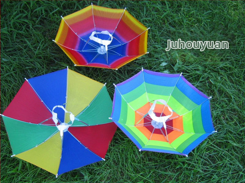 Ομπρέλα-καπέλο με 6 ράβδους, νάιλον κάλυμμα, πλαίσιο από κράμα, 7 πάνελ, χειροκίνητο άνοιγμα