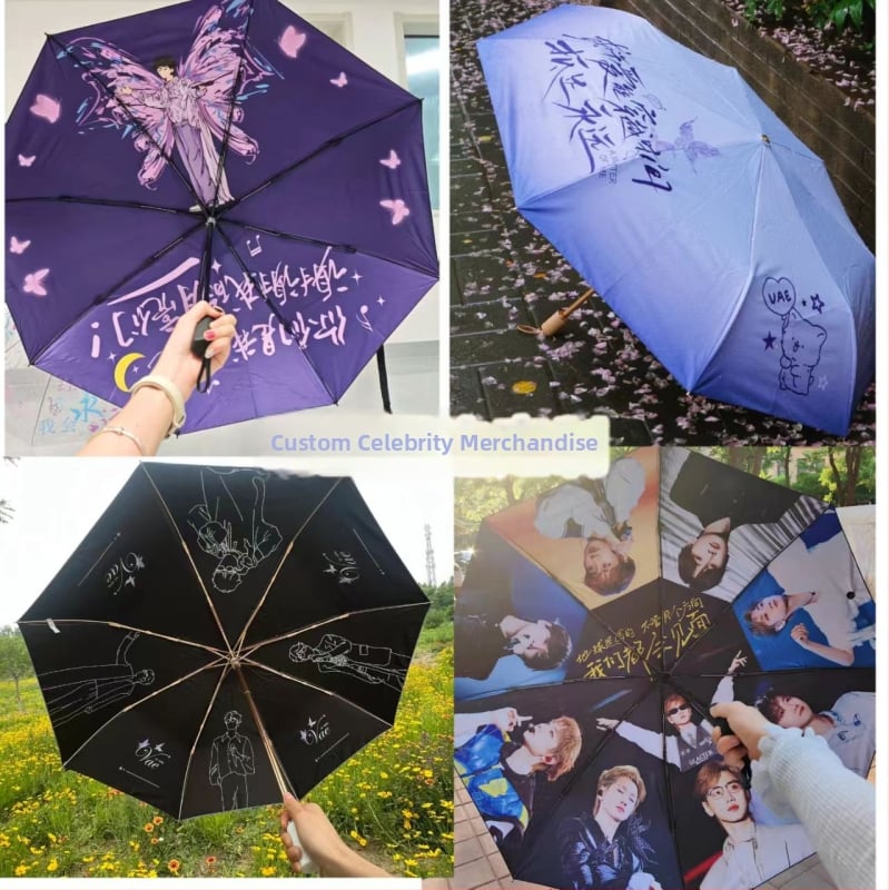 Prilagođeni sklopivi kišobran za sunce i kišu, aluminijski okvir od legure s dvostrukim slojem, 8 rebara, UPF >50, ručno otvaranje i zatvaranje, mogućnost otiska logotipa