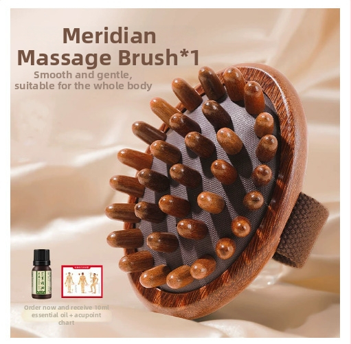 Ručný masážny hrebeň z camphorového dreva pre meridiány — zariadenie na chudnutie brucha po pôrode, pre celé telo