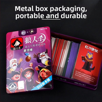 Igra s kartama Vukodlak – Prenosna društvena kartna igra s papirnatim kartama, šarena kutija, slagalica