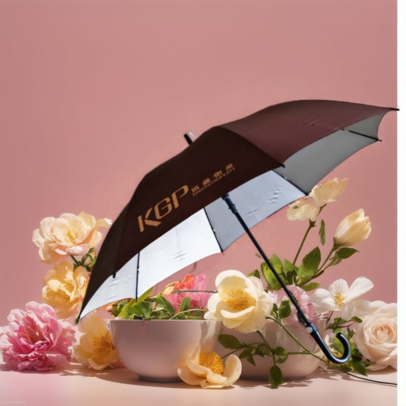 Golf kišobran s otiskom logotipa, UV zaštita UPF 50+, duga drvena drška, okvir s 8 rebara, poluautomatsko otvaranje