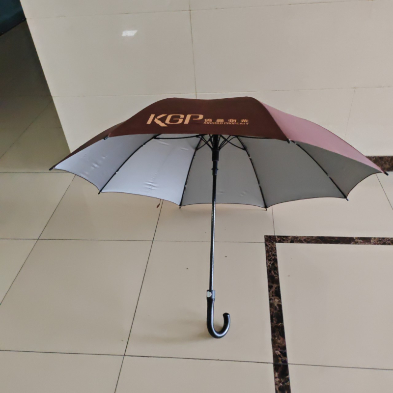 Golf kišobran s otiskom logotipa, UV zaštita UPF 50+, duga drvena drška, okvir s 8 rebara, poluautomatsko otvaranje