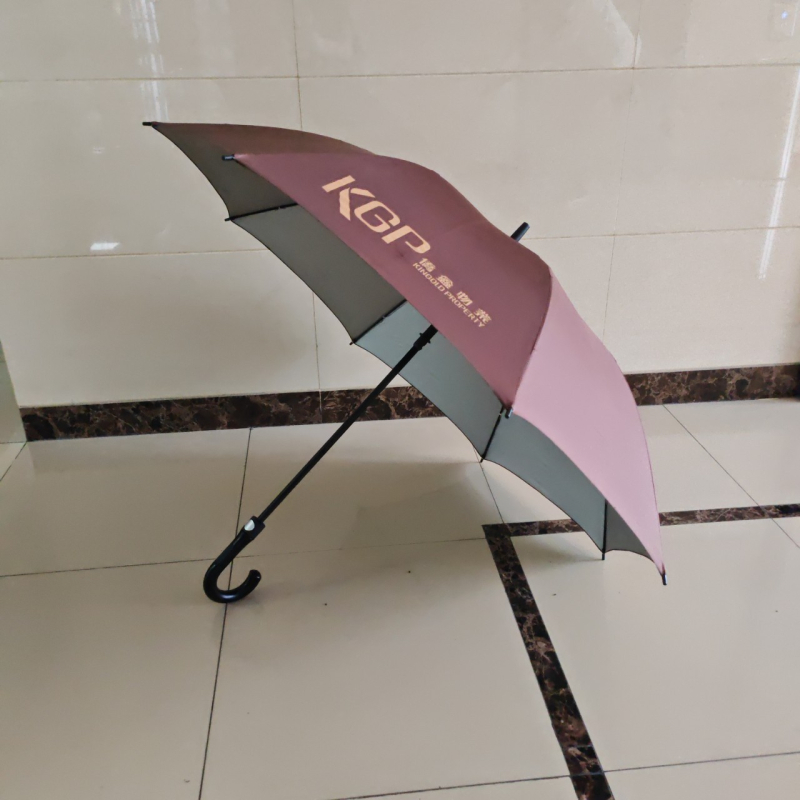 Golf kišobran s otiskom logotipa, UV zaštita UPF 50+, duga drvena drška, okvir s 8 rebara, poluautomatsko otvaranje