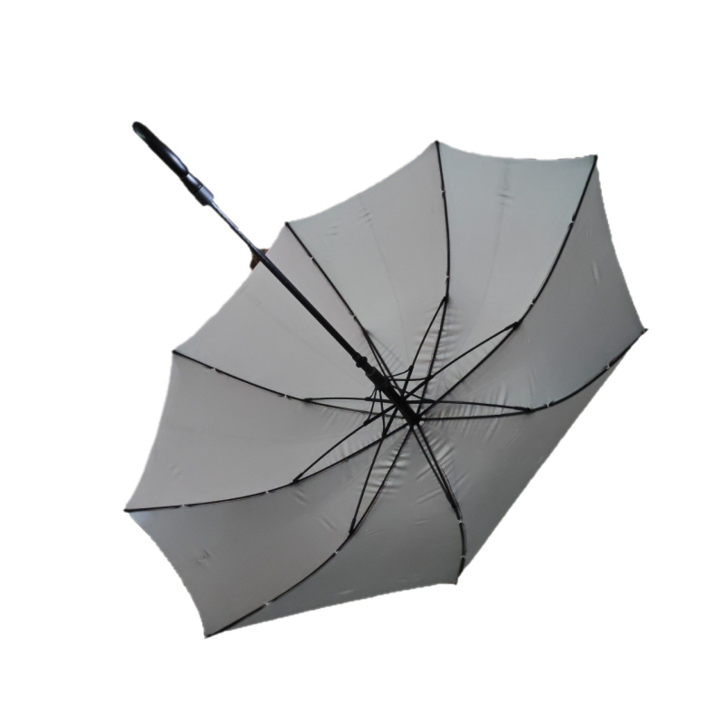 Golf kišobran s otiskom logotipa, UV zaštita UPF 50+, duga drvena drška, okvir s 8 rebara, poluautomatsko otvaranje