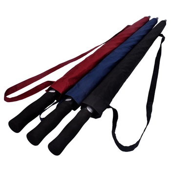 Umbrelă de golf cu acoperire dublă, mâner drept, deschidere automată, imprimat logo, structură din fibră