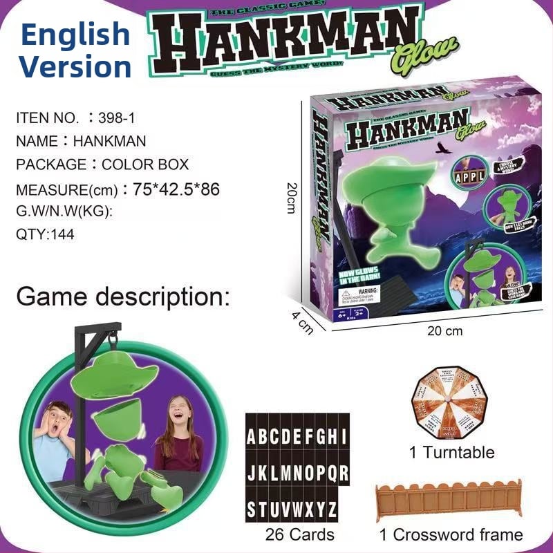 Magnetska Hangman igra s tajnom riječju – kartična društvena igra s magnetskom vješalicom, za uzrast 15–35