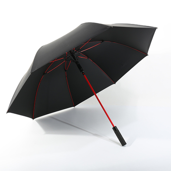 Parasolar golf cu mâner lung, 8 spițe, tijă și spițe din fibră, mâner din aliaj, țesătură 190T, deschidere automată, posibilitatea imprimării logo-ului